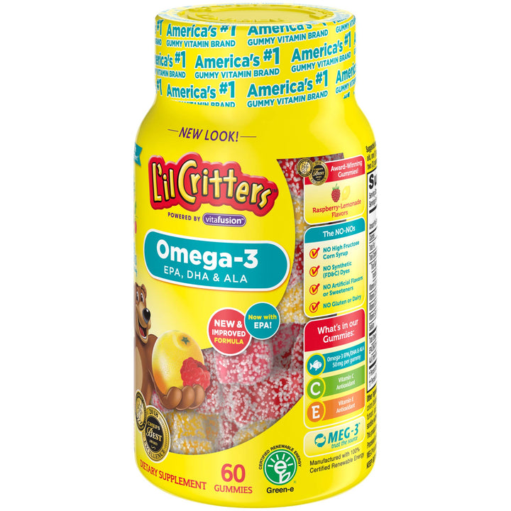 L&#39;il Critters Omega-3 Vitamin Gummy Fish 60 Count (Pack of 2)