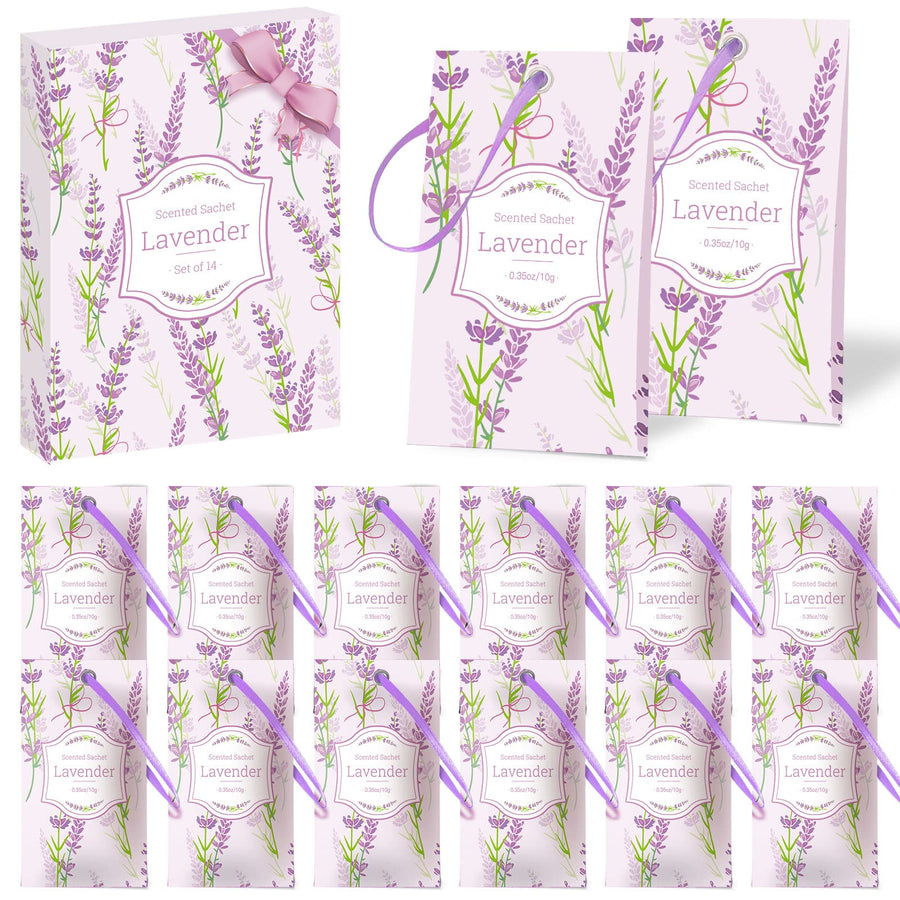 Lavender Sachets, Home Fragrance Sachet, Sachet Bags, for Drawers and Closets, Sachet Packets for Home, 14 Packs, Gifts for Women