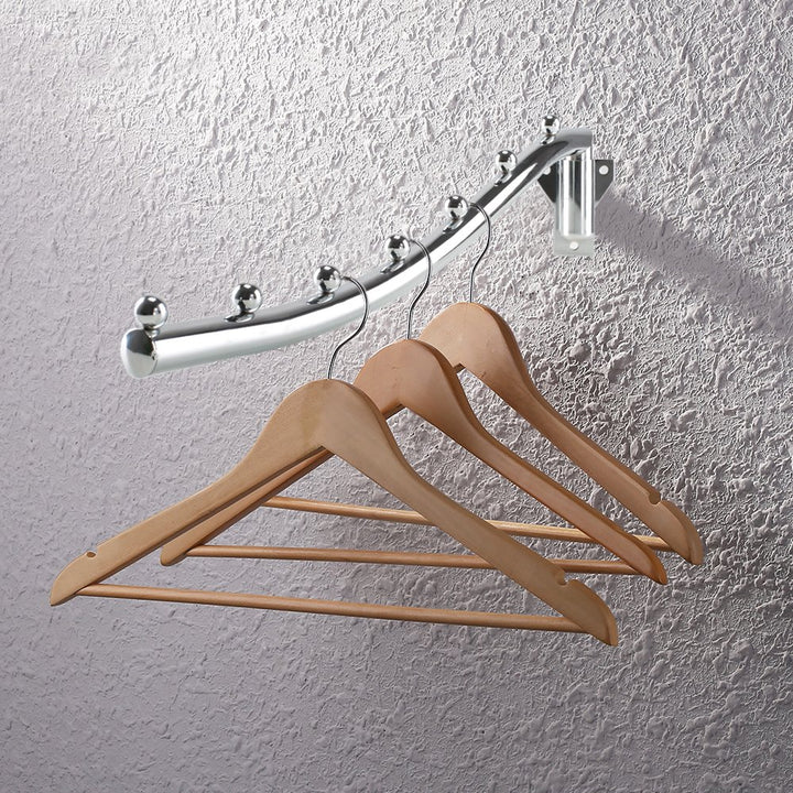 15.75 Inch Stainless Steel Folding Wall Mounted Clothes Hanger Coat Rack Detachable Sturdy Swing Arm Clothes Hanger Design Space Saver with Screws for Closet Laundry Room Dryer