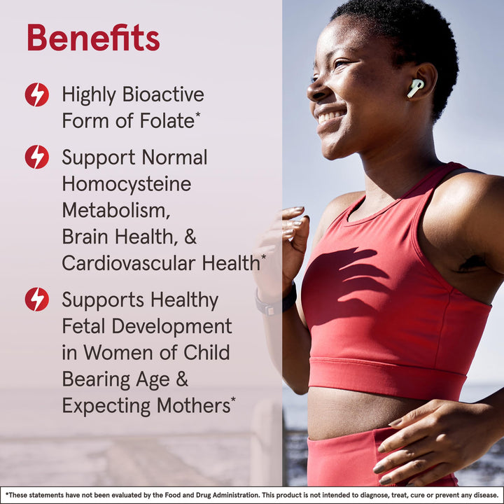 ® Methyl Folate 1000 mcg, Dietary Supplement, Methyl Folate for Cellular Energy Support, 100 Veggie Capsules, 100 Day Supply