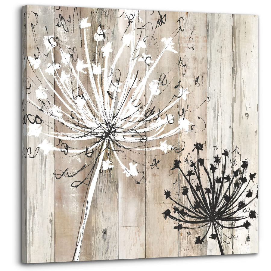 Farmhouse Decor Canvas Wall Art Rustic Wall Decor Flower Theme Painting Vintage Wall Art Picture Artwork Wood Framed Wall Art Easy to Hang Size 12 X 16