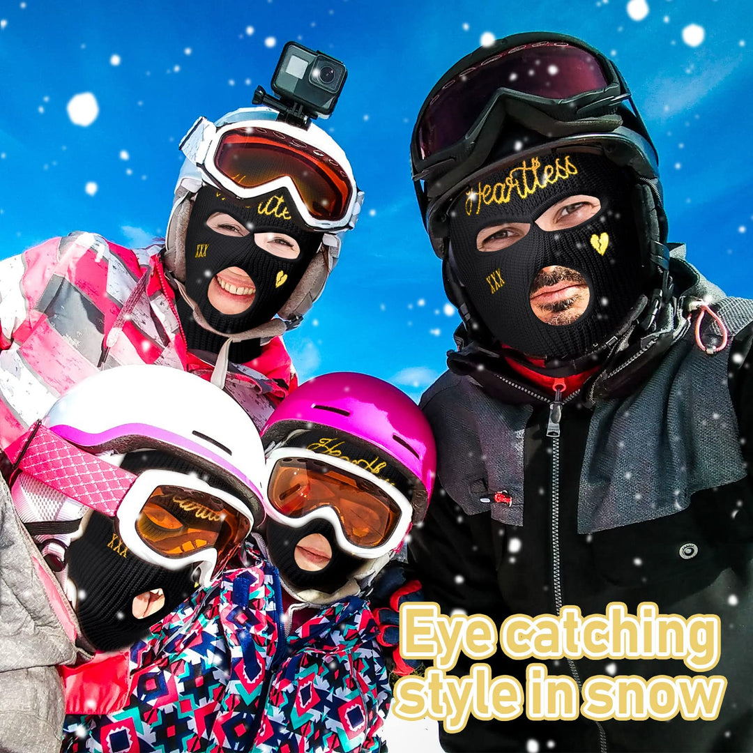 3-hole Knitted Full Face Cover Ski Mask 2 Pcs Balaclava