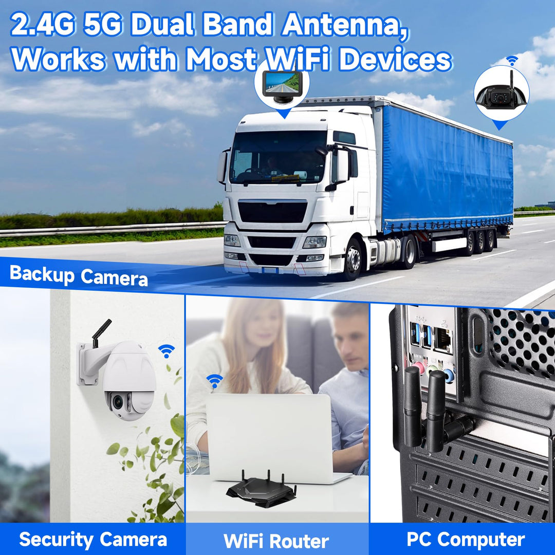 Eightwood Small WiFi Antenna Dual Band 2.4GHz 5GHz RP-S