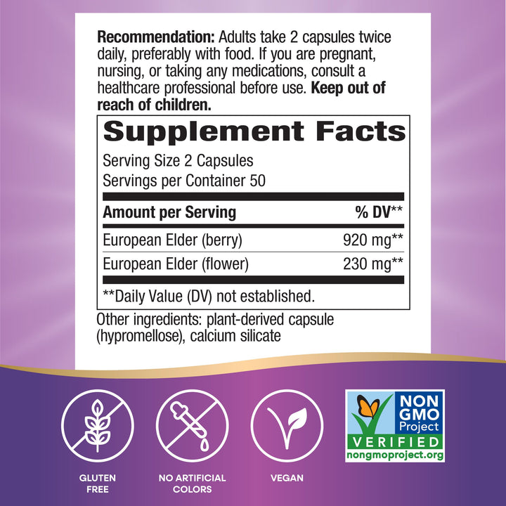 Nature&#39;s Way Black Elderberry Supplement, Tradi