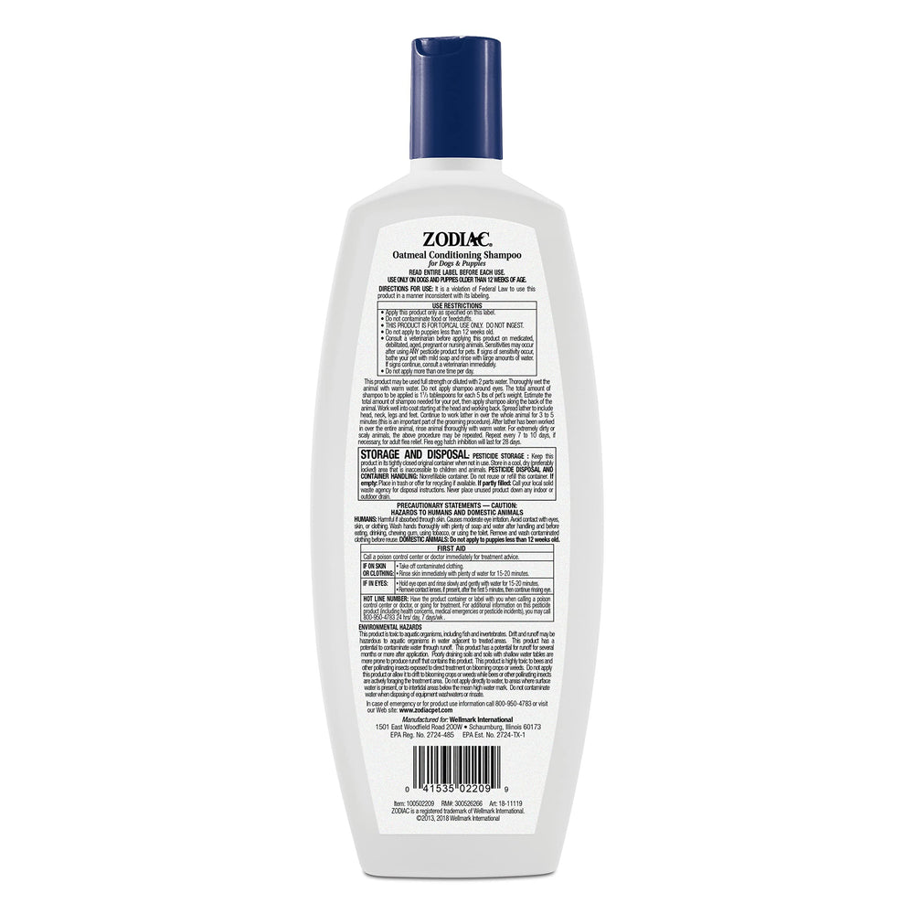 Oatmeal Conditioning Shampoo for Dogs & Puppies 18 ounces, Small