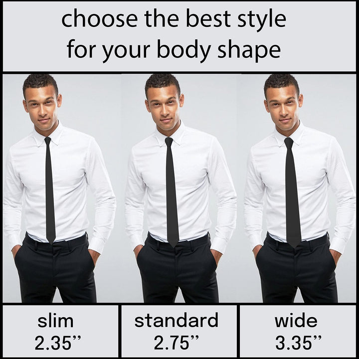 Black Tie Premium Mens Standard Gabardine Matt Necktie Tuxedo Classic Black Premium Corbatas-Produced (Black, Standard 2.75)