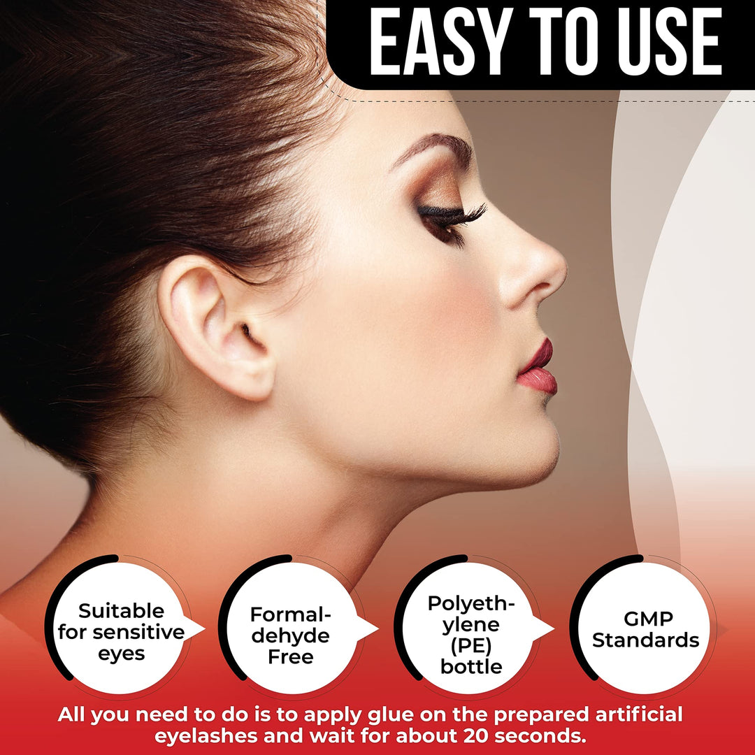 NOON&#39;S UP Eyelash Glue (Black) - Super Strong Hold Eyelash Adhesive | Waterproof Eyelash Glue | Hypoallergenic Lash Glue for Sensitive Eyes | Black Eyelash Glue That Blends Naturally (0.14 Fl. Oz.)