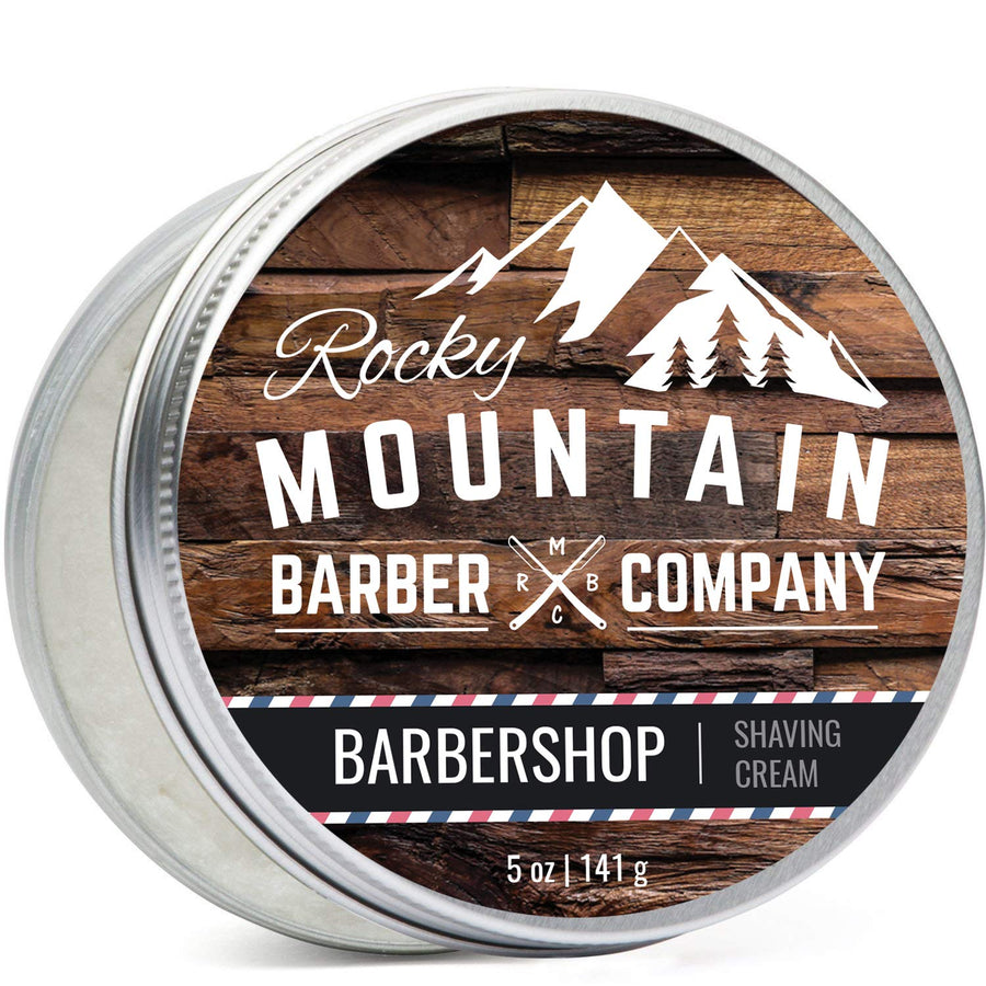 Shaving Cream for Men - Barbershop Scent - Thick Lather for Traditional and Cartridge Shaving - 5oz Tin