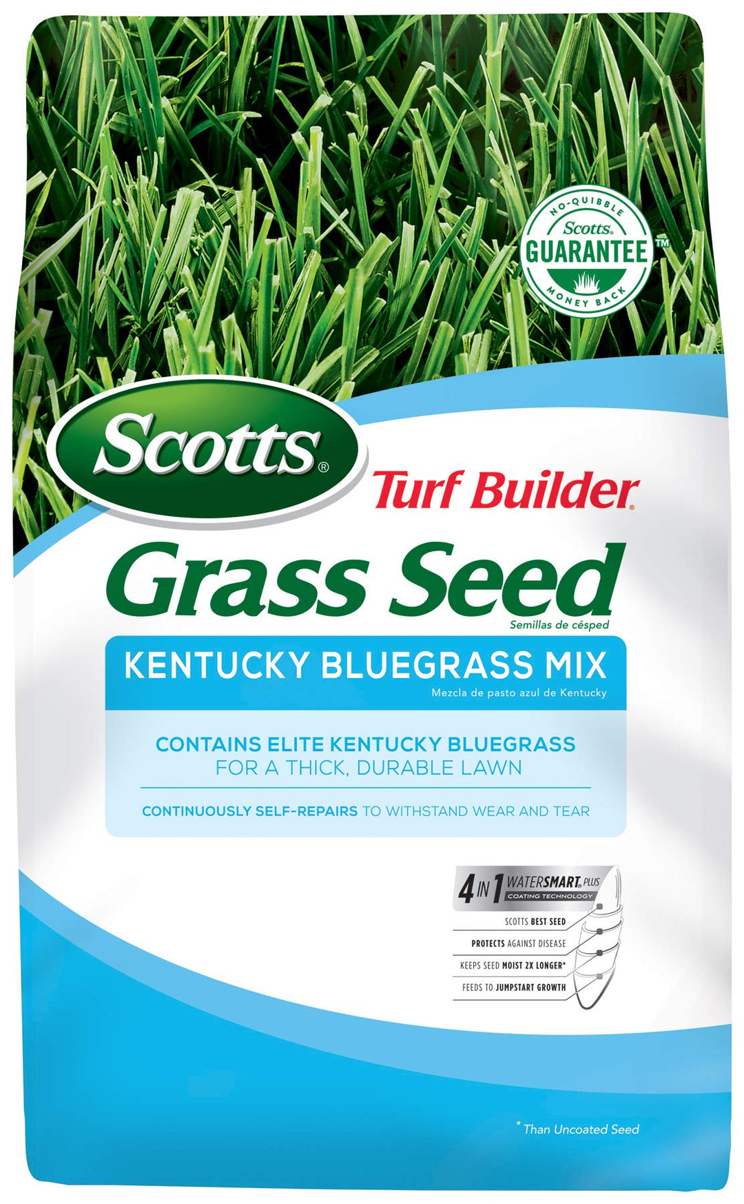 Turf Builder Grass Seed Kentucky Bluegrass Mix, Continuously Self-Repairs to Withstand Wear and Tear, 3 lbs.
