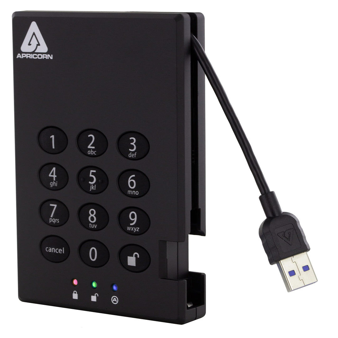 1TB Aegis Padlock USB 3.0 256-bit AES XTS Hardware Encrypted Portable External Hard Drive (A25-3PL256-1000)