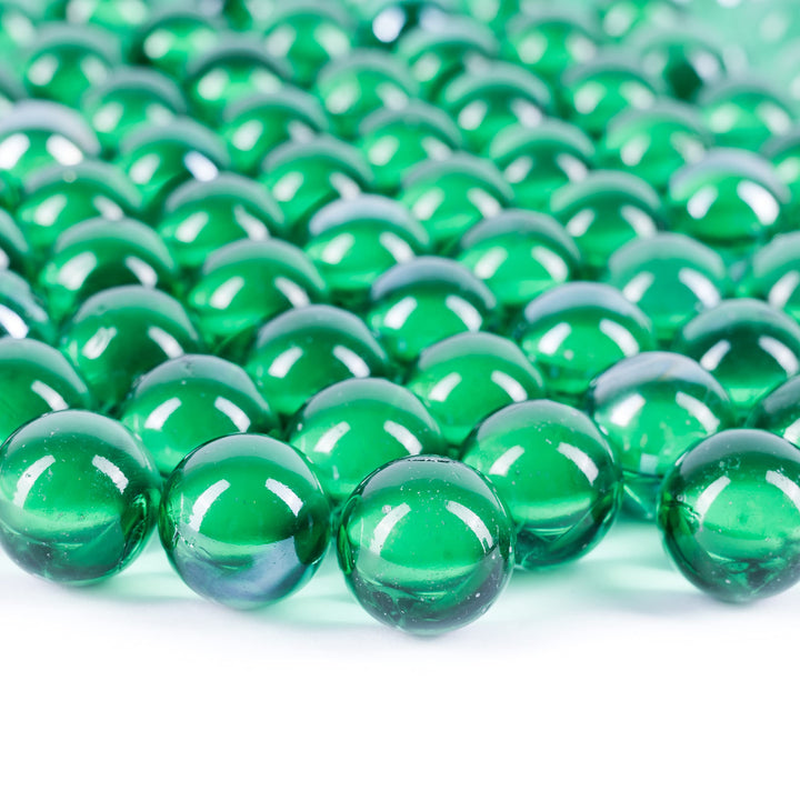 Green Marbles for Vases | Glass Marbles Bulk Vase Fillers | Glass Beads for Vases, Round Marble 1lb, (Approx. 80 pcs)