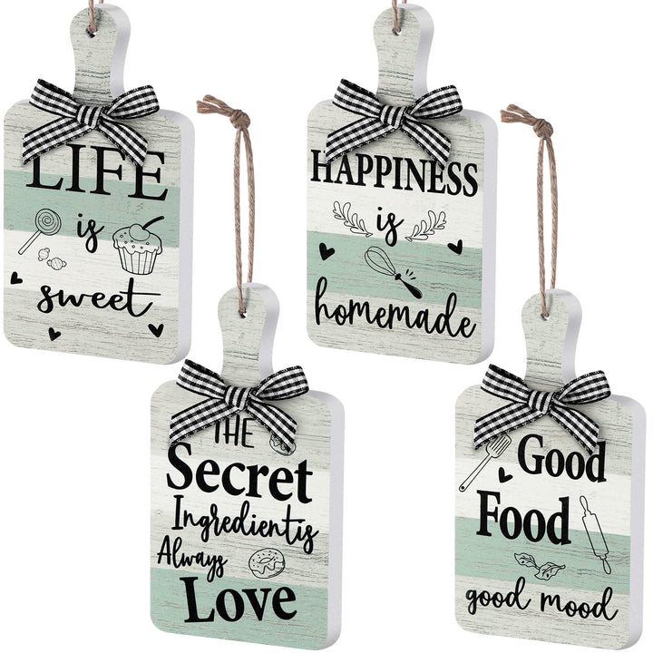 4 Pieces Wooden Tiered Tray Decor Kitchen Cutting Board