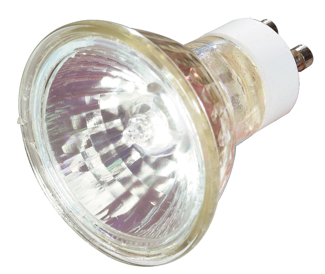 S3515 20 Watt MR16 Halogen GU10 Base 120 Volt Clear FL 36 Beam Pattern No Harmful Ultraviolet Rays Light Bulb, With Lens , White