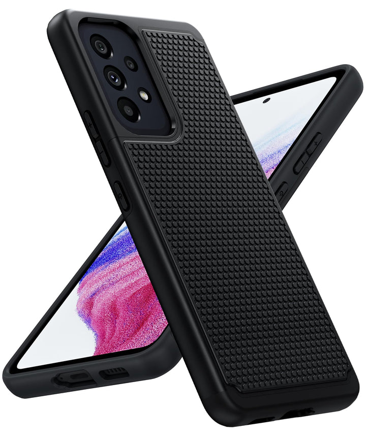 for Samsung Galaxy A53 5G (Galaxy A53 5G UW) Case: Dual Layer Protective Heavy Duty Cell Phone Cover Shockproof Rugged with Non Slip Textured Back - Military Protection - 6.5inch (Matte Black)