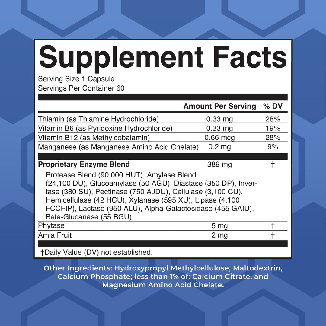 Ultra Digestive Enzymes Capsules | Up to 2 Month Supply | Supplement for Gut Health Support | Digestion &amp; Immune Support with Amylase | Lipase &amp; Lactase | Vegan | 60 Count