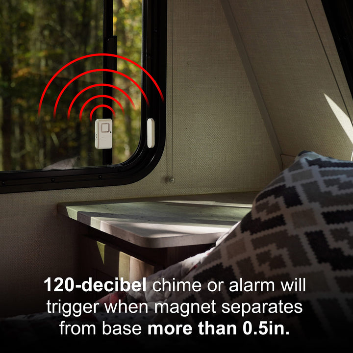 GE Personal Security Window and Door Alarm, 12 Pack, DIY Protection, Burglar Alert, Wireless Chime/Alarm, Easy Installation, Home Security, Ideal for Home, Garage, Apartment and More, White, 45989