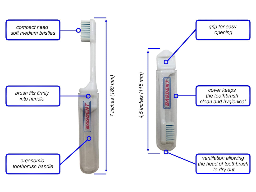 Travel Toothbrush Kit, Refilllable Mini Tubes, Universa