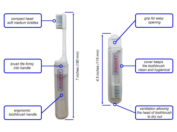Travel Toothbrush Kit, Refilllable Mini Tubes, Universa