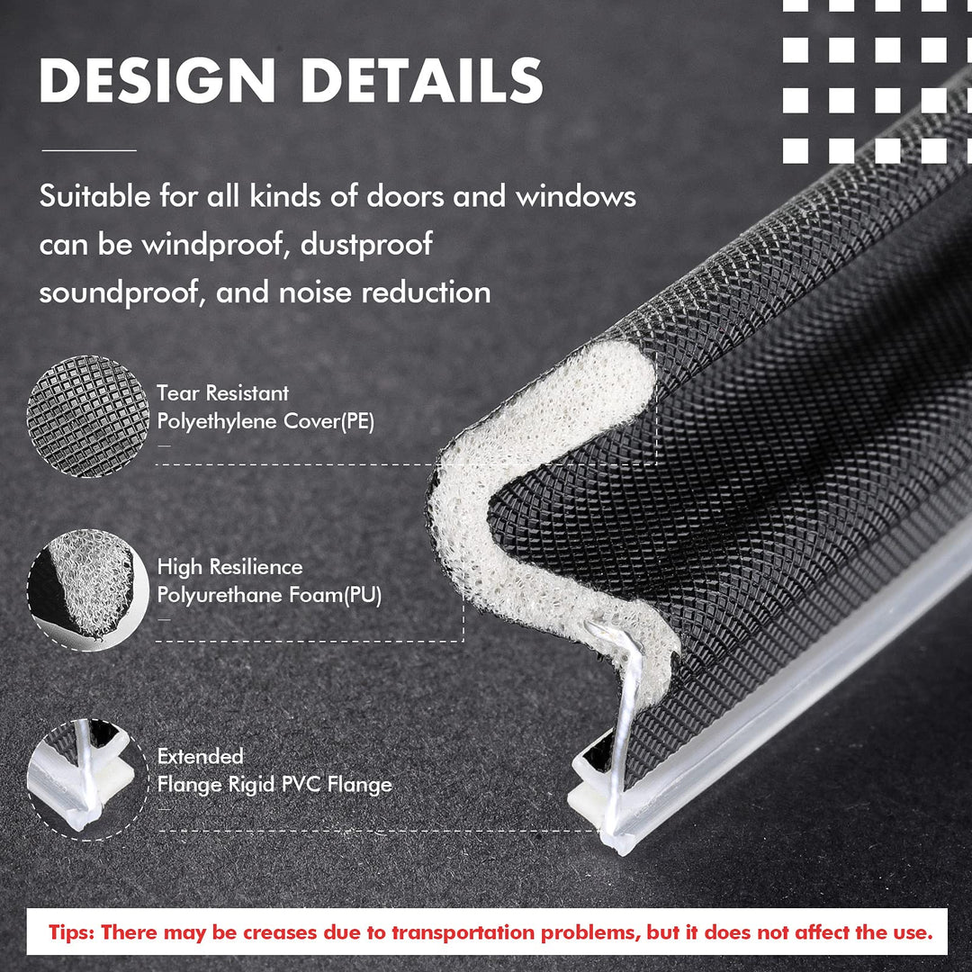 BBTO Door Weather Stripping Seal Winter Windows Kerf Soundproof Strip V-Shaped Q Foam Weather Stripping Door Frame for Card Slot Large Gap and Easy Installation(40 Feet,Black)
