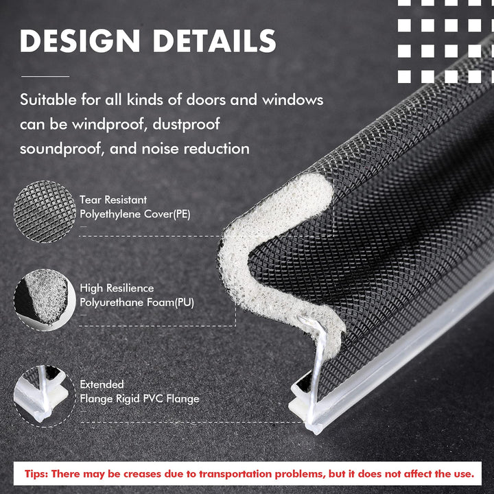 BBTO Door Weather Stripping Seal Winter Windows Kerf Soundproof Strip V-Shaped Q Foam Weather Stripping Door Frame for Card Slot Large Gap and Easy Installation(40 Feet,Black)