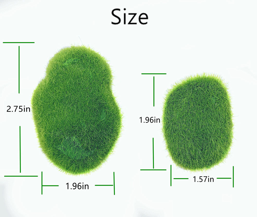 16 Pieces (2 Size) Artificial Moss Rocks, Decorative Faux Green Moss Covered Stones, Green Moss Balls Fake Moss Decor for Pot Planter Fairy Gardens Floral Arrangements Craft