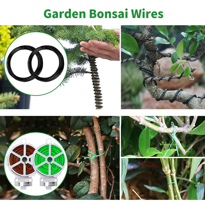 Bonsai Tree Kit, 20 Pcs Gardening Succulent Tools Set, Bonsai Tool Kit Include 262 Feet Bonsai Wire, 29.5x29.5 Plant Repotting Mat, Bonsai Scissors, Pruning Shears, Unique Gift for Indoor Gardening
