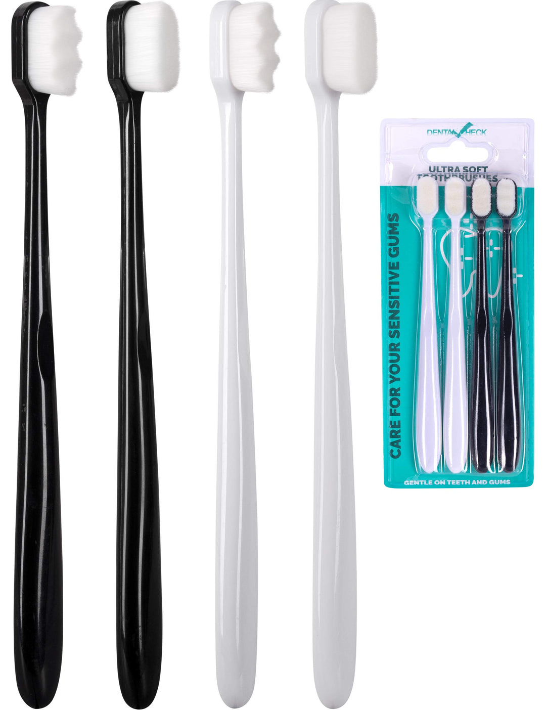 Extra Ultra Soft Nano Toothbrush, For Sensitive Gums, Adult Teeth Manual, Toothbrush for Protection Gum Care, Perfect for Kids &amp; Adults (4 Pack)