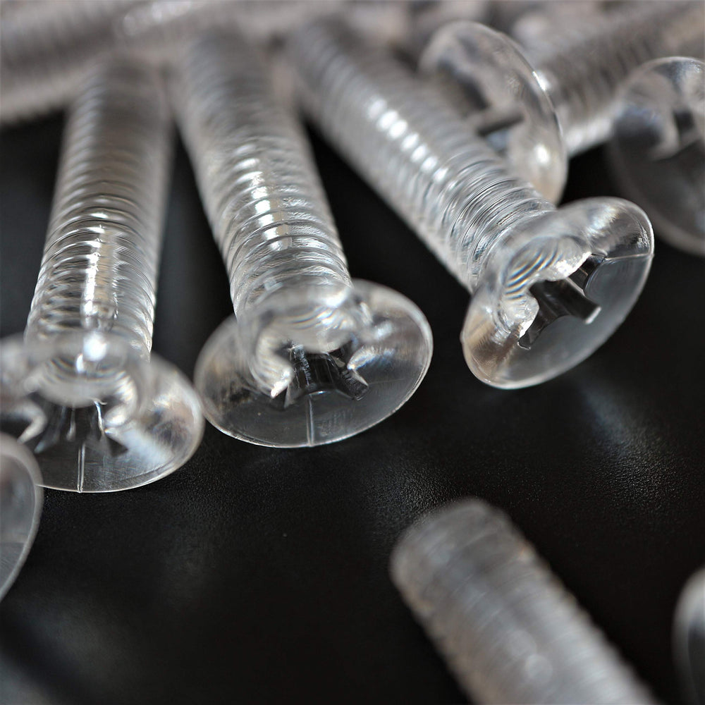 50 x Crosshead Countersunk Screws Nuts and bolts, Transparent Clear Plastic Acrylic, M5 x 20mm - Acrylic Plastic Screws, M5 x 20mm, (13/64 x 25/32 in)