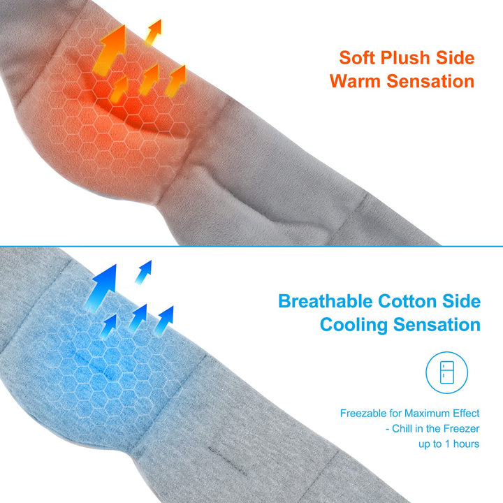 Weighted Sleep Mask Pain Relief Mask, Cooling Sleep Eye Mask, Cold Therapy Compression for Headache, Migraine, Sinus Pain, Puffy Eyes, Dry Eyes, Light Blocking Eye Pillow, Cotton Eye Cover Sleeping