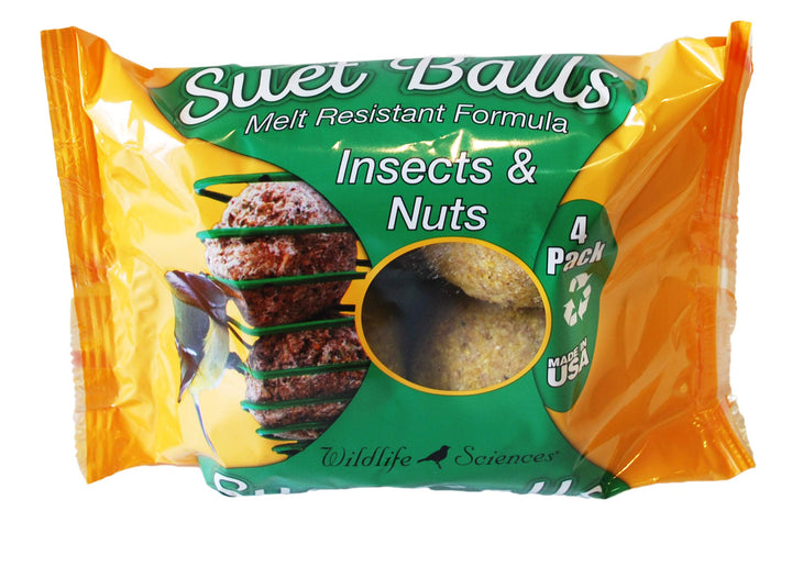 Melt Resistant Suet Balls Variety 16 Pack, 4 Wrapped Packs of 4 Bird Suet Balls