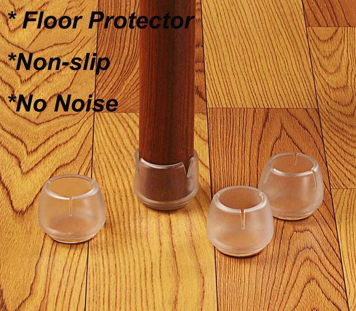 24PCS Round Chair Leg Covers Caps Rubber Hardwood Floors Protector Outdoors Furniture Circular Feet Pads (Size 6/9 to 4/5)