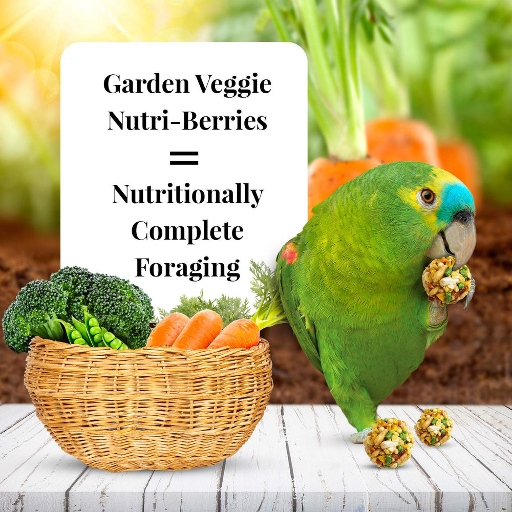 Garden Veggie Nutri-Berries Pet Bird Food, Made with Non-GMO and Human-Grade Ingredients, for Parrots, 3 lb