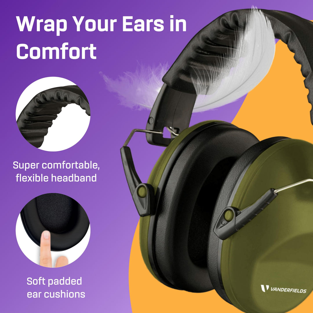 Hearing Protection Ear Muffs for Noise Reduction, 26dB Certified, Noise Cancelling Safety Ear Protection for Shooting, Adult Headphones for Lawn Mowing, DIY, Construction, Woodworking
