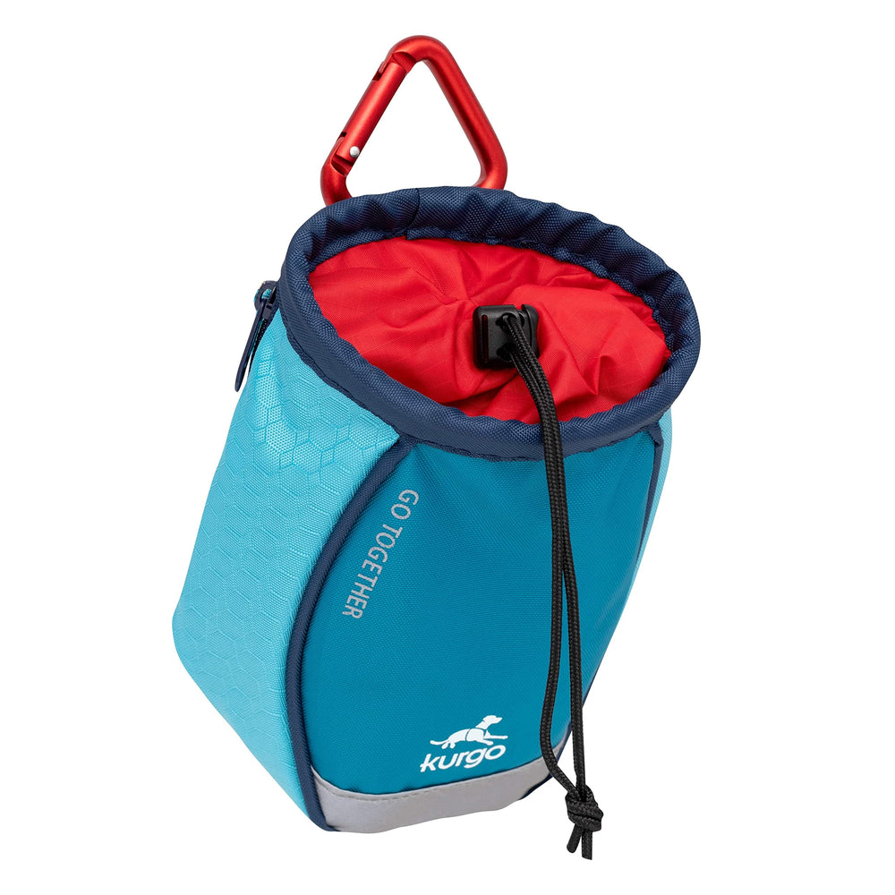 Go Stuff It Dog Treat Bag, Training Treat Pouch Bag for Dogs, Treat Pouches for Pets, Hands-Free Pouch Waist, Reflective, Includes Carabiner (Coastal Blue)