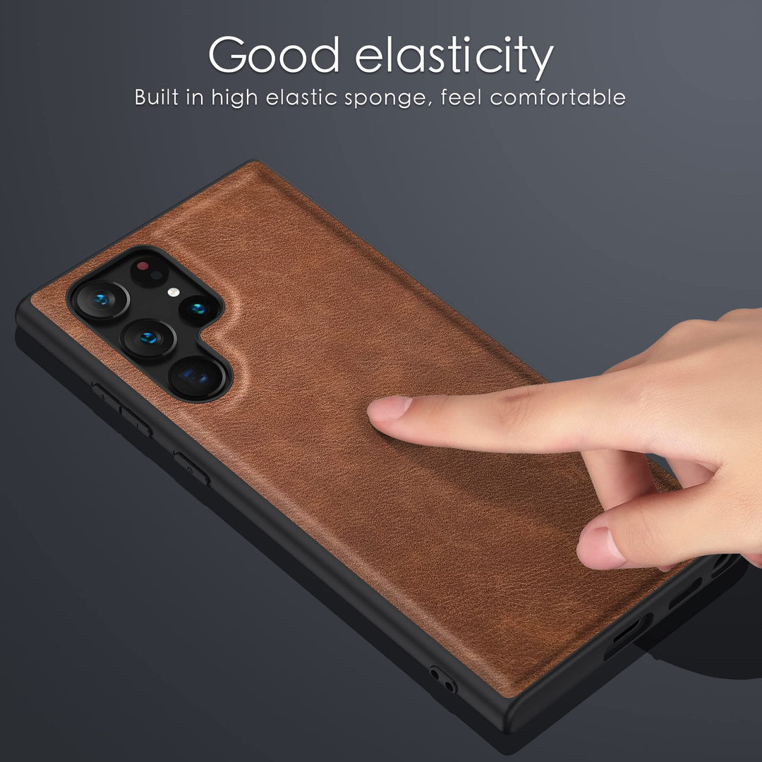 Case for Samsung Galaxy S22 Ultra, Premium Leather Slim Stylish Soft Grip Shockproof Anti-Scratch Protection Cover Cases for Samsung Galaxy S22 Ultra(6.8 2022 (Dark Brown)