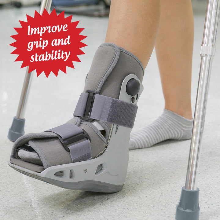 Steel-Reinforced 7/8 Crutch Tips - 1 Pair (Gray)