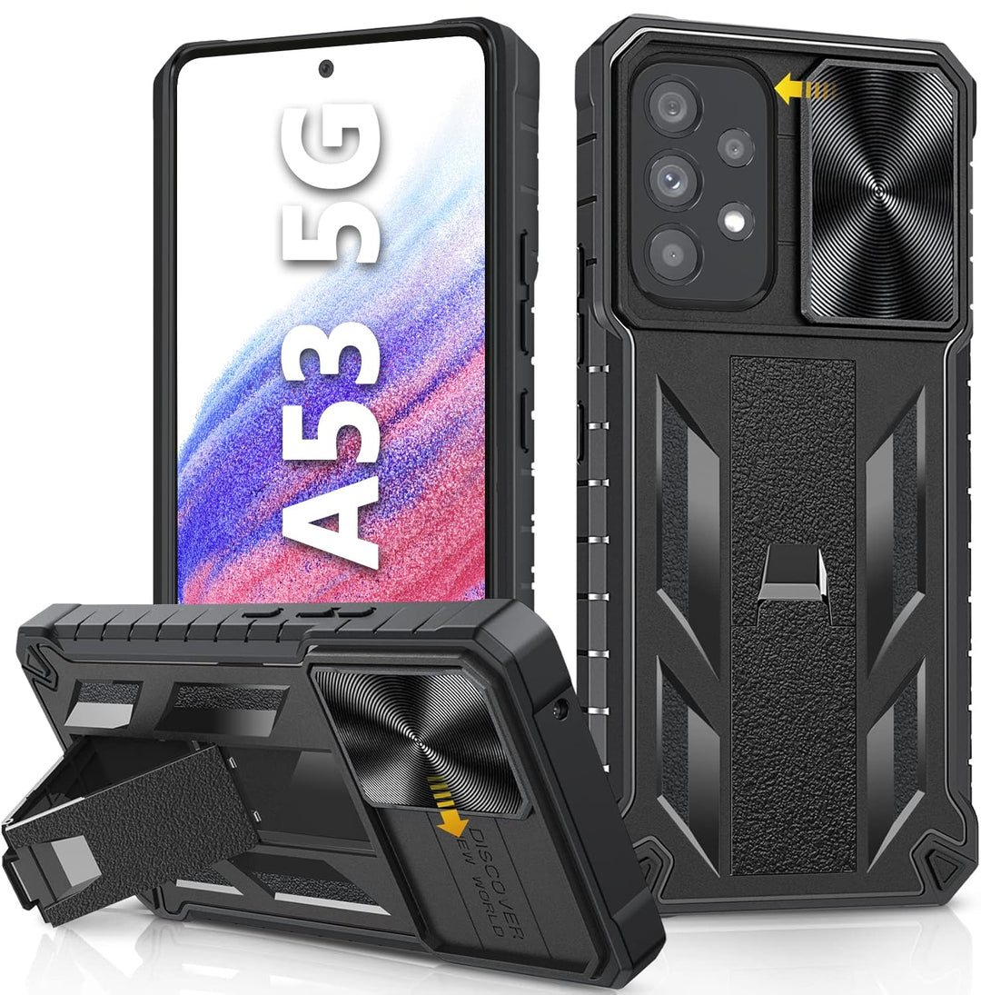 for Samsung Galaxy A53 5G Case: Military Grade Drop Proof Protection Cover with Kickstand | Matte Textured Rugged Shockproof TPU | Protective Cell Phone Case for Galaxy A53 5G Phone