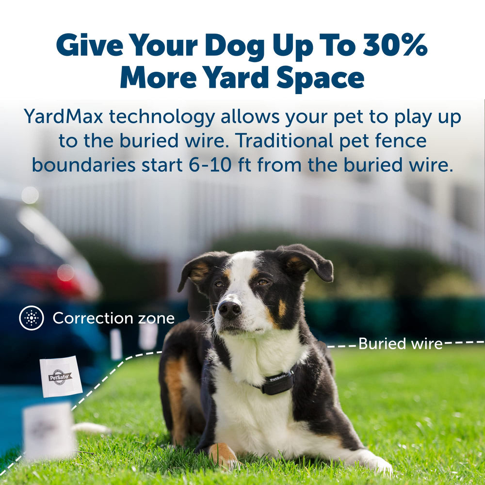 YardMax Rechargeable In-Ground Dog Fence (500 Ft 1/3 Acre), Underground Dog Containment Kit, Covers Up to 10 Acres, Electric Pet Collar, from The Parent Company of Invisible Fence Brand
