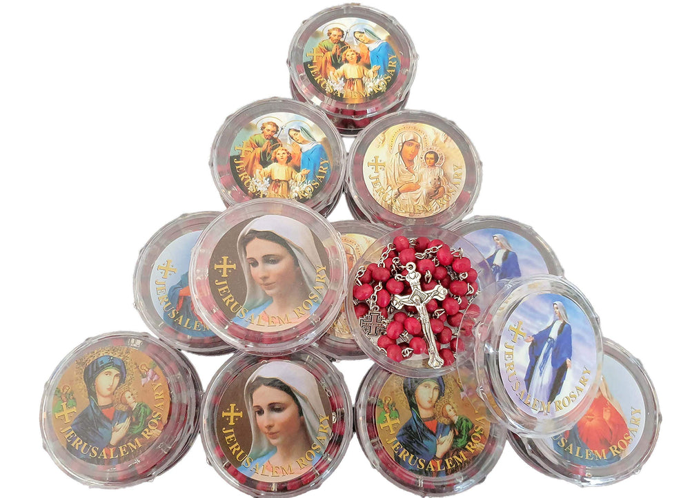 Rose Scented Catholic Rosary Necklace in Gift Box