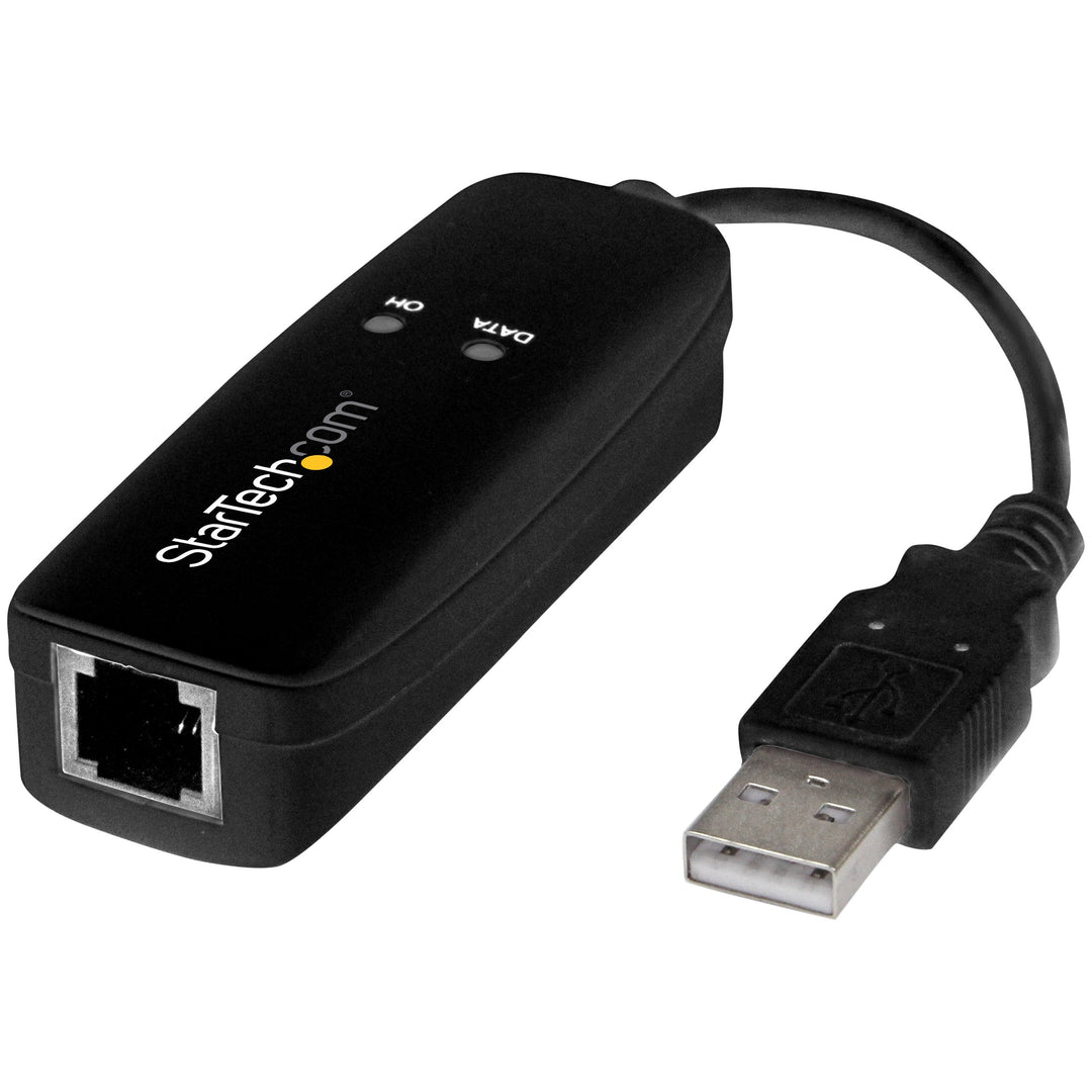 USB 2.0 Fax Modem - 56K External Hardware Dial Up V.92 Modem/ Dongle/Adapter - Computer/Laptop Fax Modem - USB to Telephone Jack - USB Data Modem - Network Fax/CMR/POS (USB56KEMH2),Black