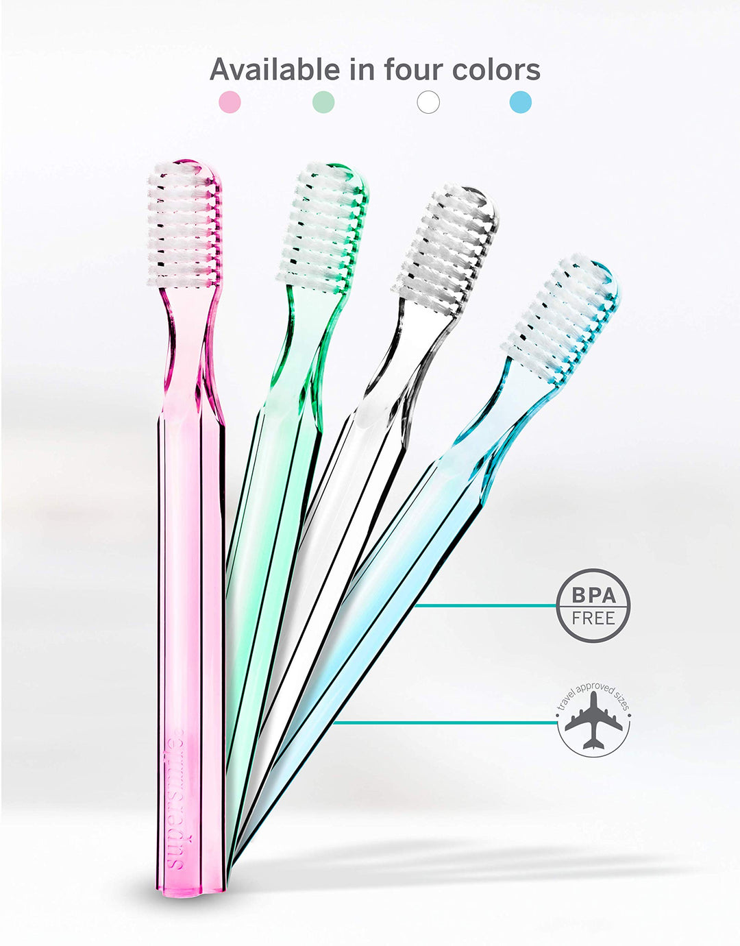 Supersmile New Generation Toothbrush w/ Patented 45° Soft Nylon Bristles - Whitening Tooth Brush w/ Ergonomic Handle Guarantees ADA Recommended Brushing Angle for Adults & Children (Pink)