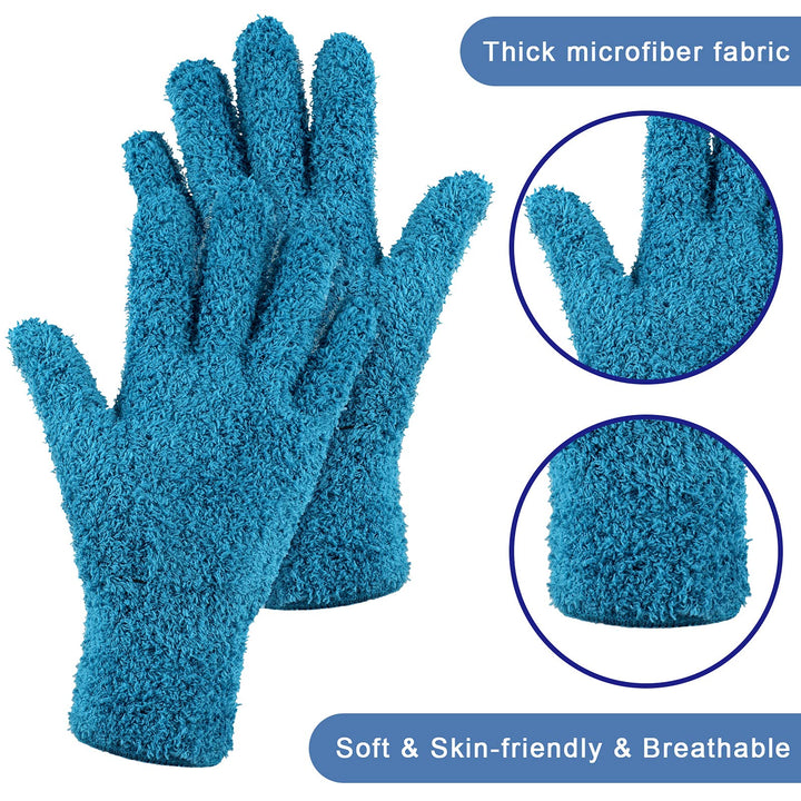 4 Pairs Microfiber Dusting Gloves Washable Reusable Cle