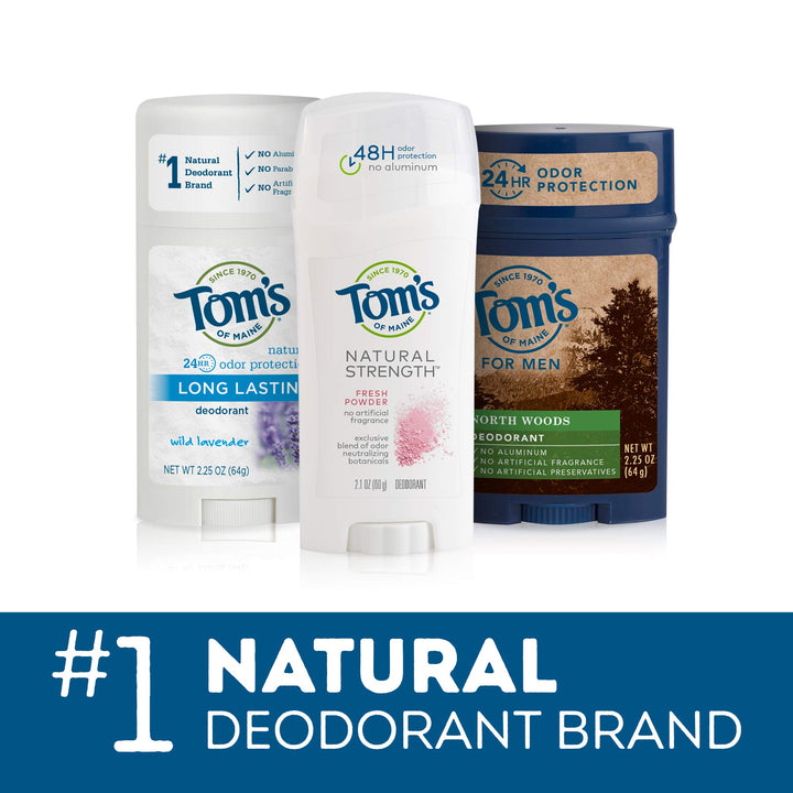 Tom&#39;s of Maine Natural Deodorant Stick, Aluminum-free, Lavender, 2.25 Ounce Stick, Pack of 6