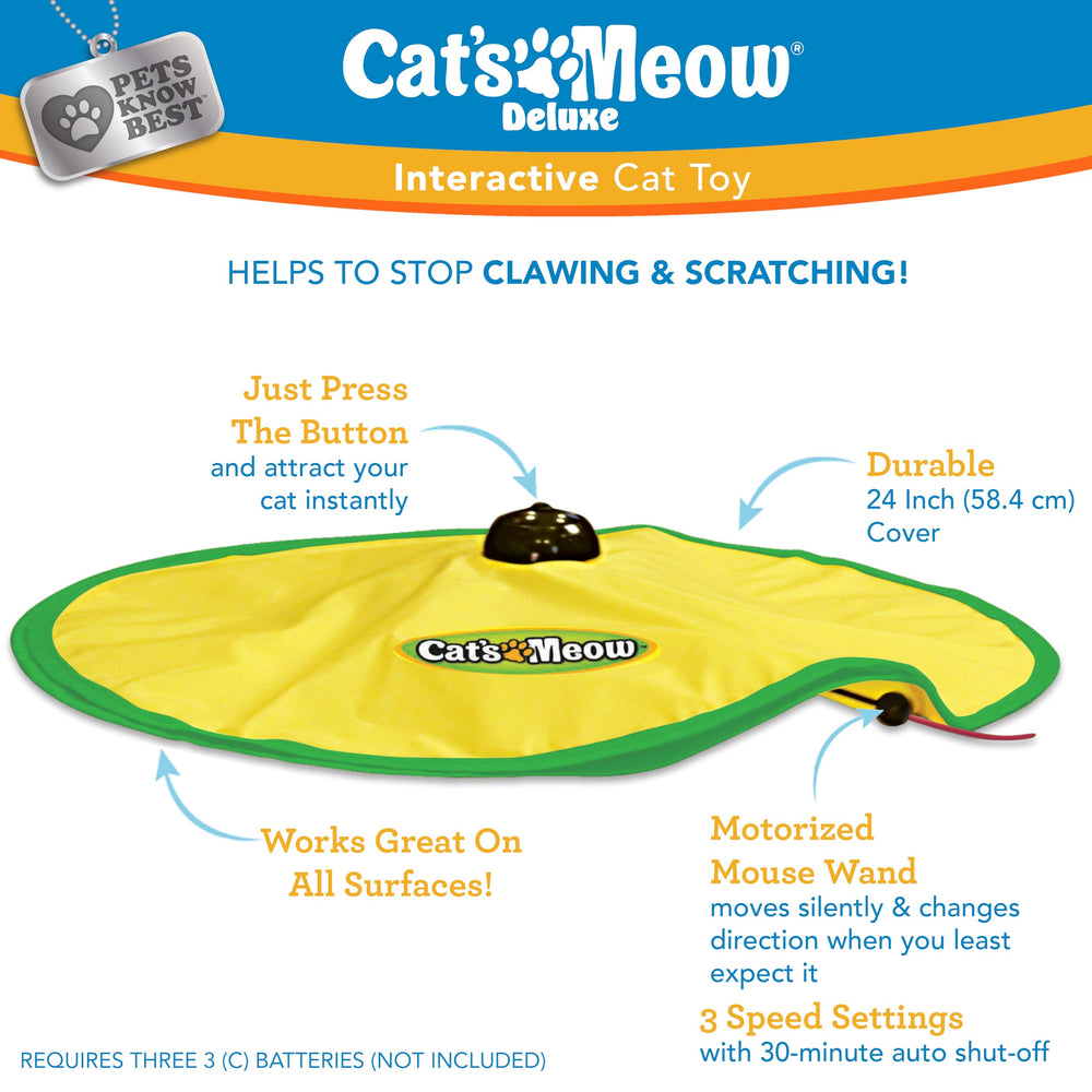 Motorized Wand Cat Toy, Automatic 30 Minute Shut Off, 3 Speed Settings, The Toy Your Cat Can't Resist, Pets Know Best