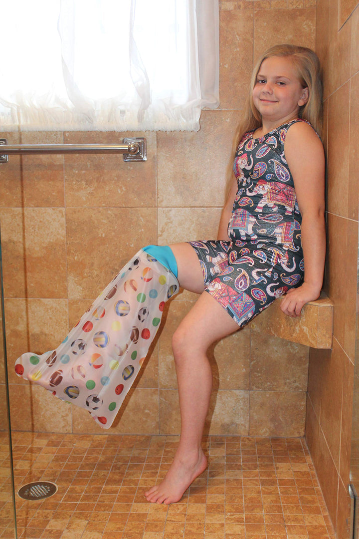 EZWashka Kids Cast Cover for Showering Foot; Waterproof