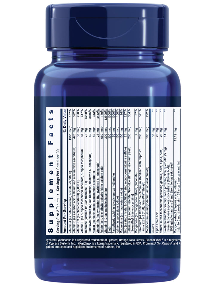 Two-Per-Day Multivitamin – Daily Dose of Vitamins &amp; Minerals for Men and Women - Complete Essential Vitamin Supplement for Energy, Health – Gluten-Free – Non-GMO – 60 Tablets