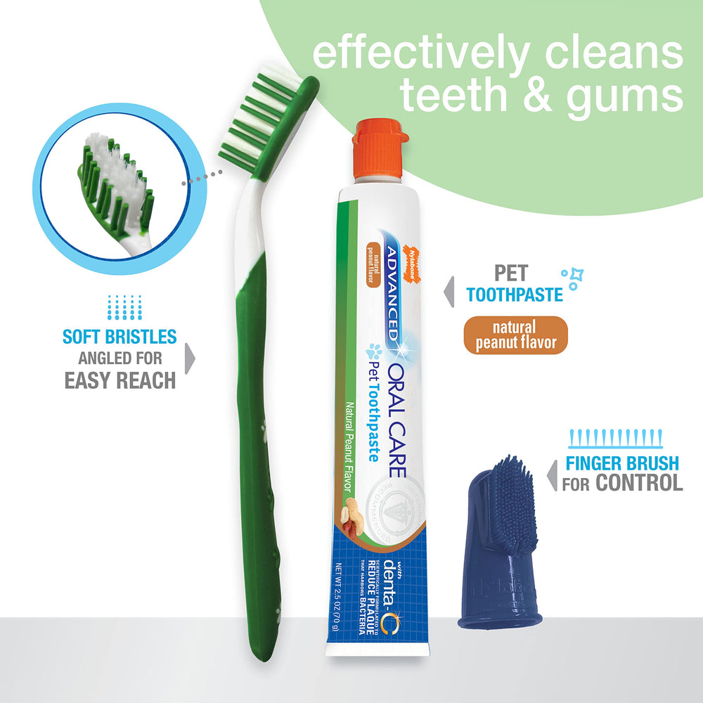 Advanced Oral Care Natural Dog Dental Kit Peanut Flavor 2.5 oz.