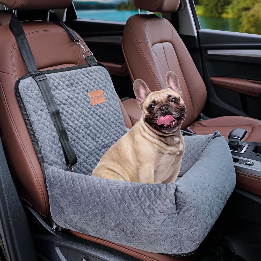 Dog Car Seat Pet Booster Seat Pet Travel Safety Car Seat,The Dog seat Made is Safe and Comfortable,and can be Disassembled for Easy Cleaning (Gray)