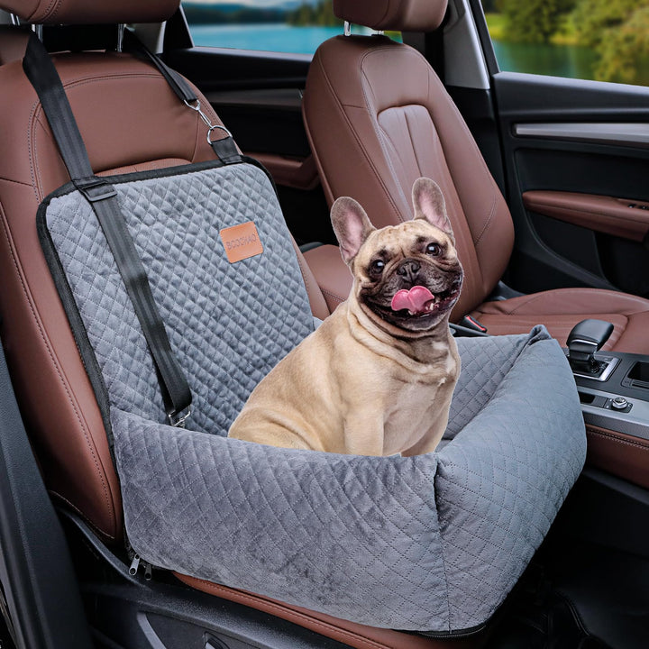 Dog Car Seat Pet Booster Seat Pet Travel Safety Car Seat,The Dog seat Made is Safe and Comfortable,and can be Disassembled for Easy Cleaning (Gray)