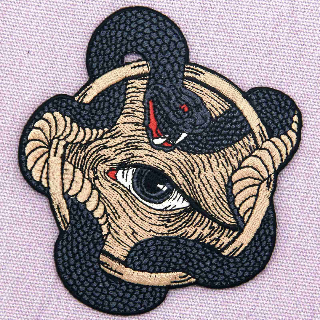 All Seeing Eye with Snake Boa Patch Embroidered Appliqu
